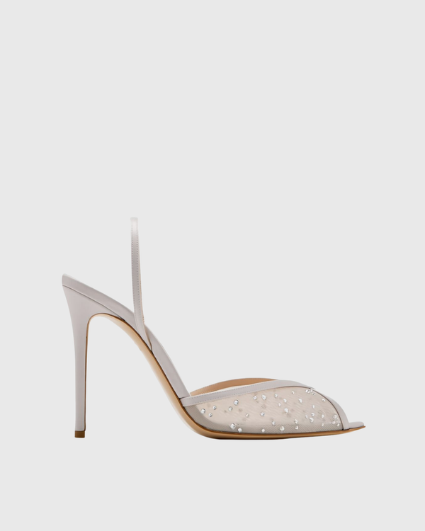 Sarva Rhinestone Mesh Slingback Pumps