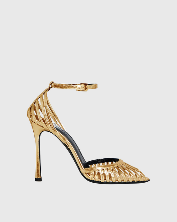 Shiori Cage Strap Heels In Gold