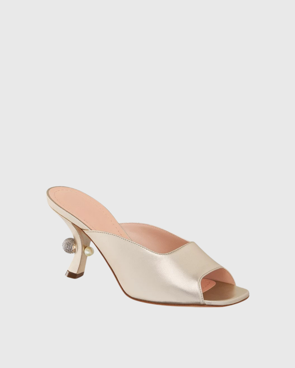 Sierra Satin Ball Mules In Natural