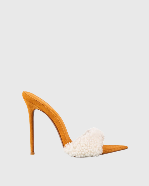 Vallea Faux Fur Suede Slipper In Orange