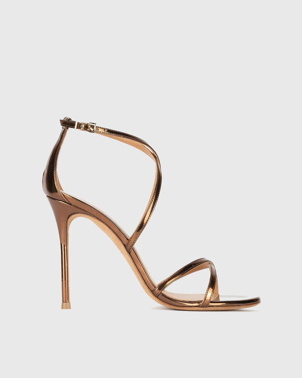 Vittoria Cross Leather Sandals In Brown