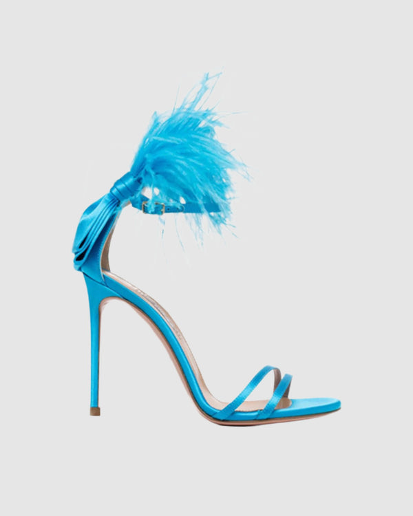 Yalitza Feather Strap Sandals In Blue