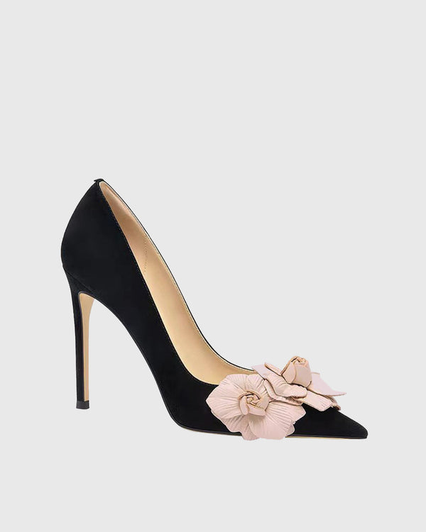 Yasmin Twin Flower Velvet Pumps