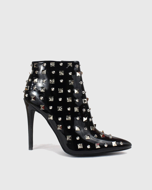 Yasuko Rivet Embellished Leather Ankle Boots