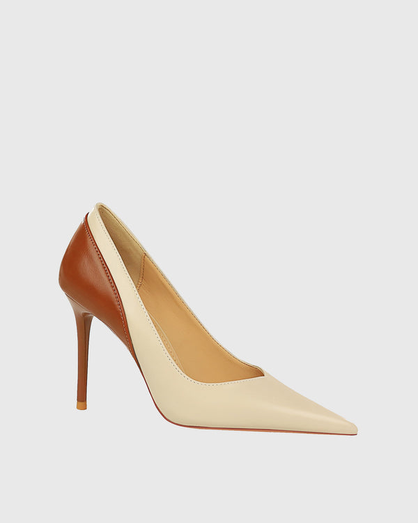 Zahrah Colorblock Splicing Pumps In White