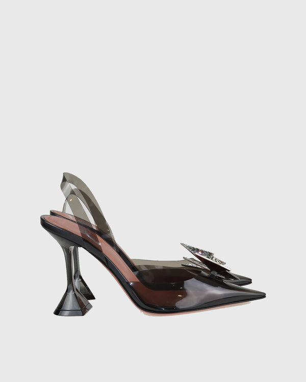 Zareen Crystal Butterfly PVC Slingback Pump In Black